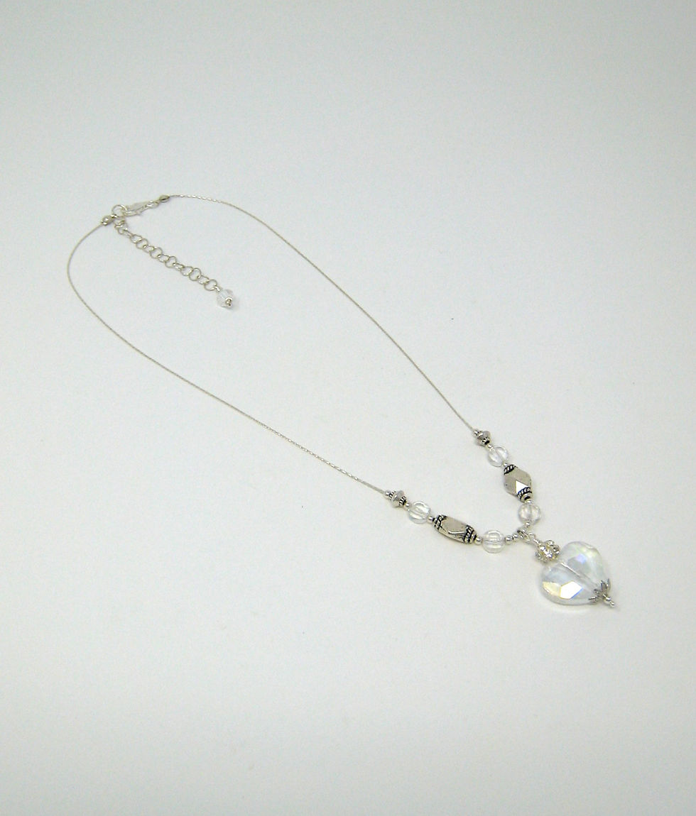 Thumbnail: Crystal Heart Necklace and Earring Set