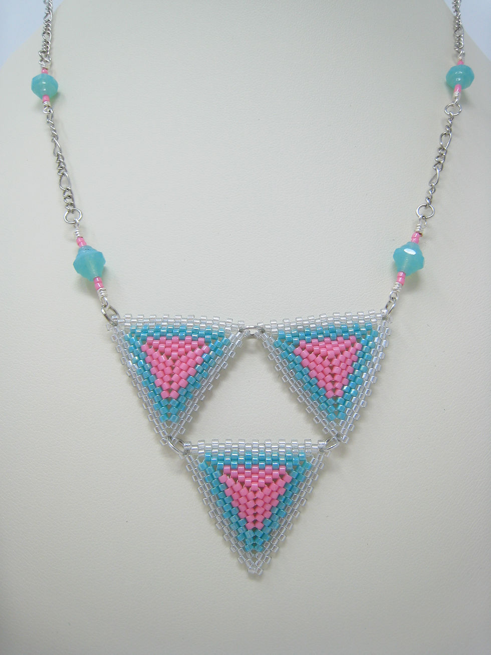 Thumbnail: Multi Geometric Triangle Necklace and Earring Set