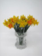 Handcrafted French beaded miniature daffodil single stem bouquet