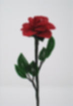 Thumbnail: Handcrafted French beaded miniature rose single stem : red