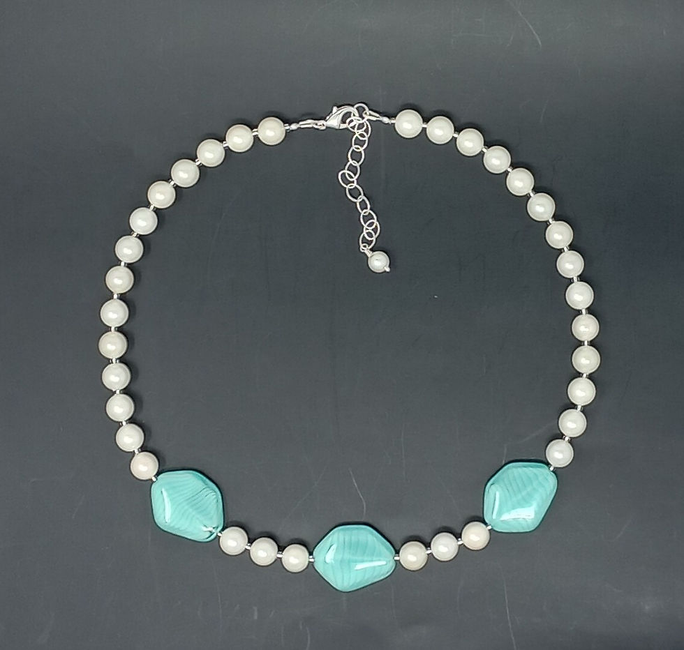 Thumbnail: Shell Pearl and Czech Necklace