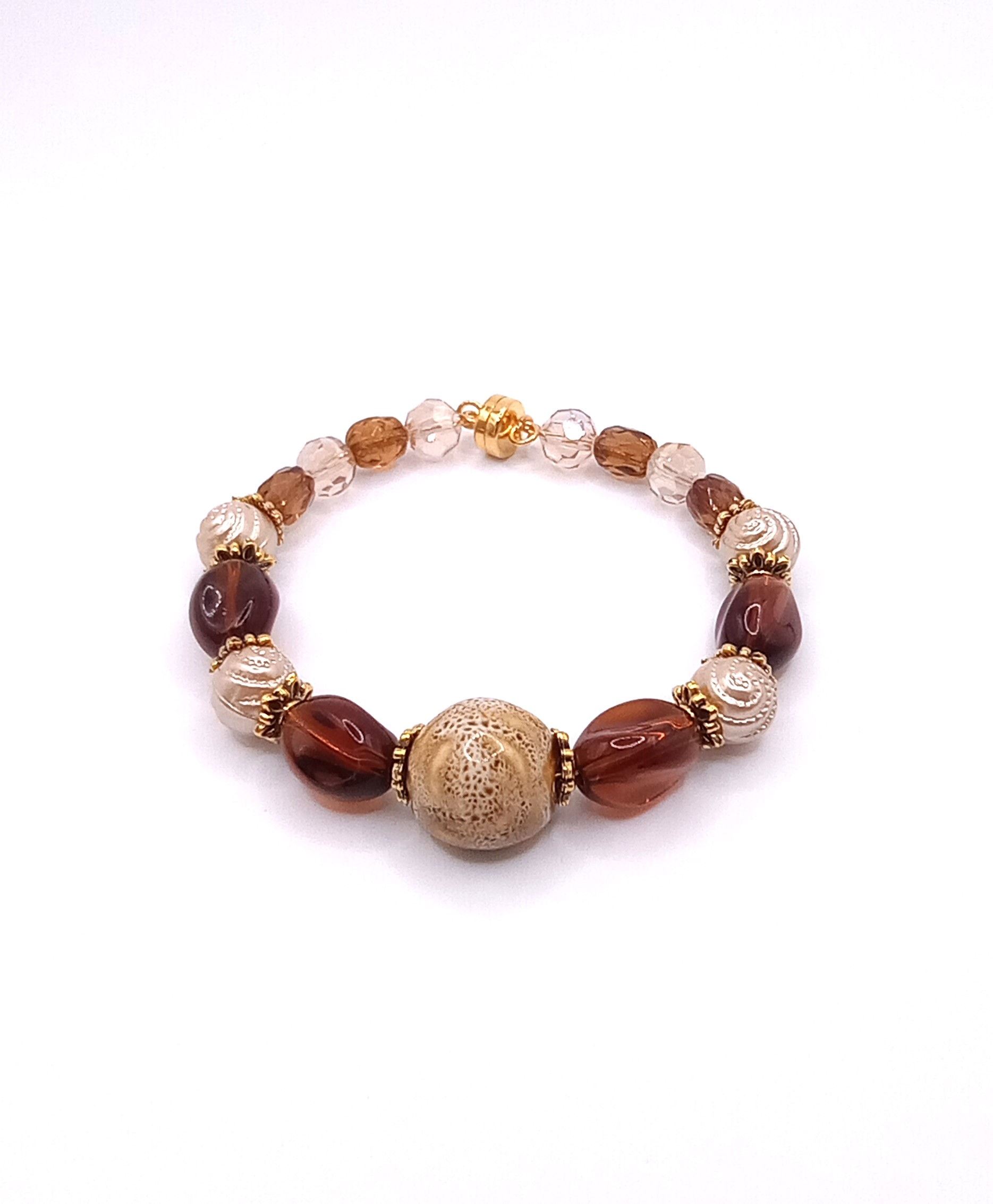 Memory Wire Bracelet - Brown Tones