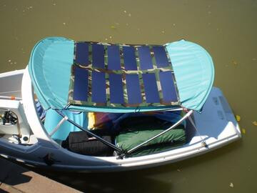 solar panel on top of boat