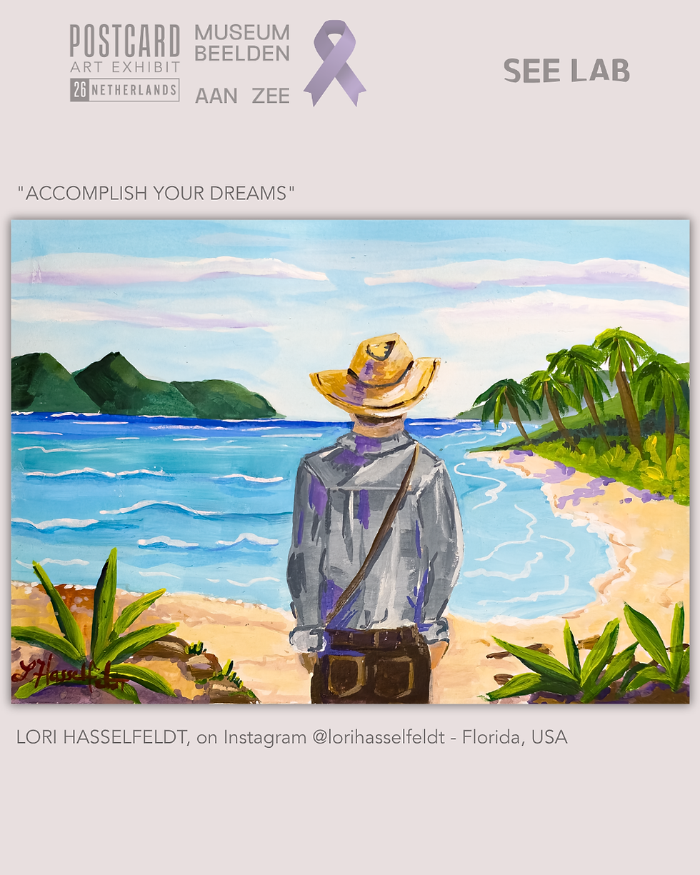 Thumbnail: Lori Hasselfeldt, "Accomplish your Dreams" - Postcard Art