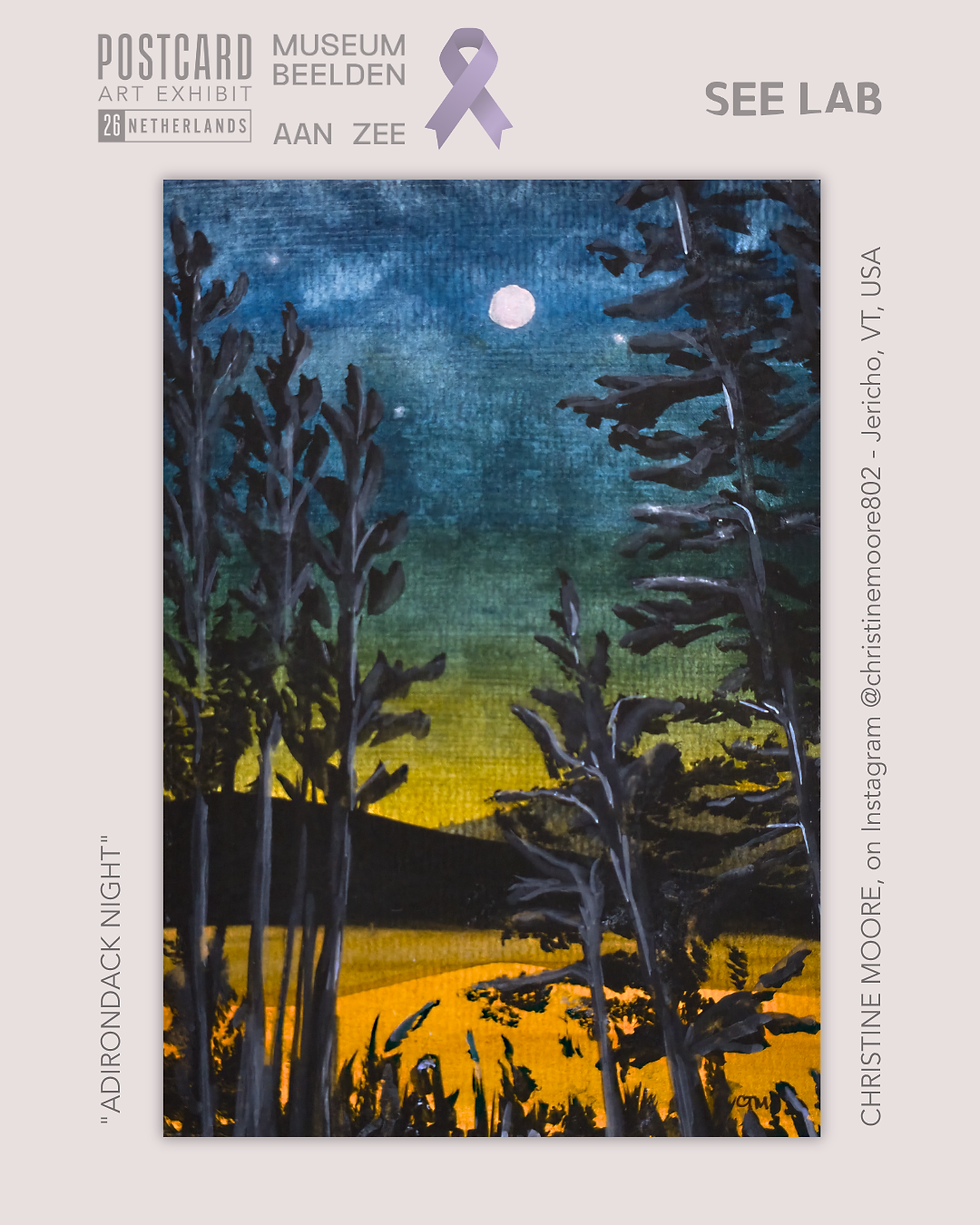 Thumbnail: Christine Moore, "Adirondack Night" - Postcard Art