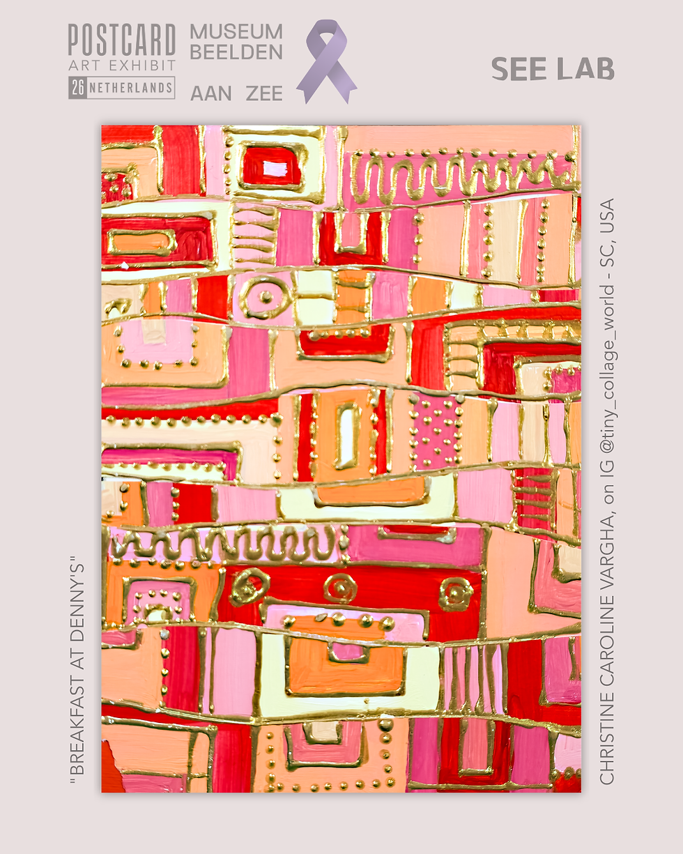 Thumbnail: Christine Caroline Vargha, "Breakfast at Denny's" - Postcard Art