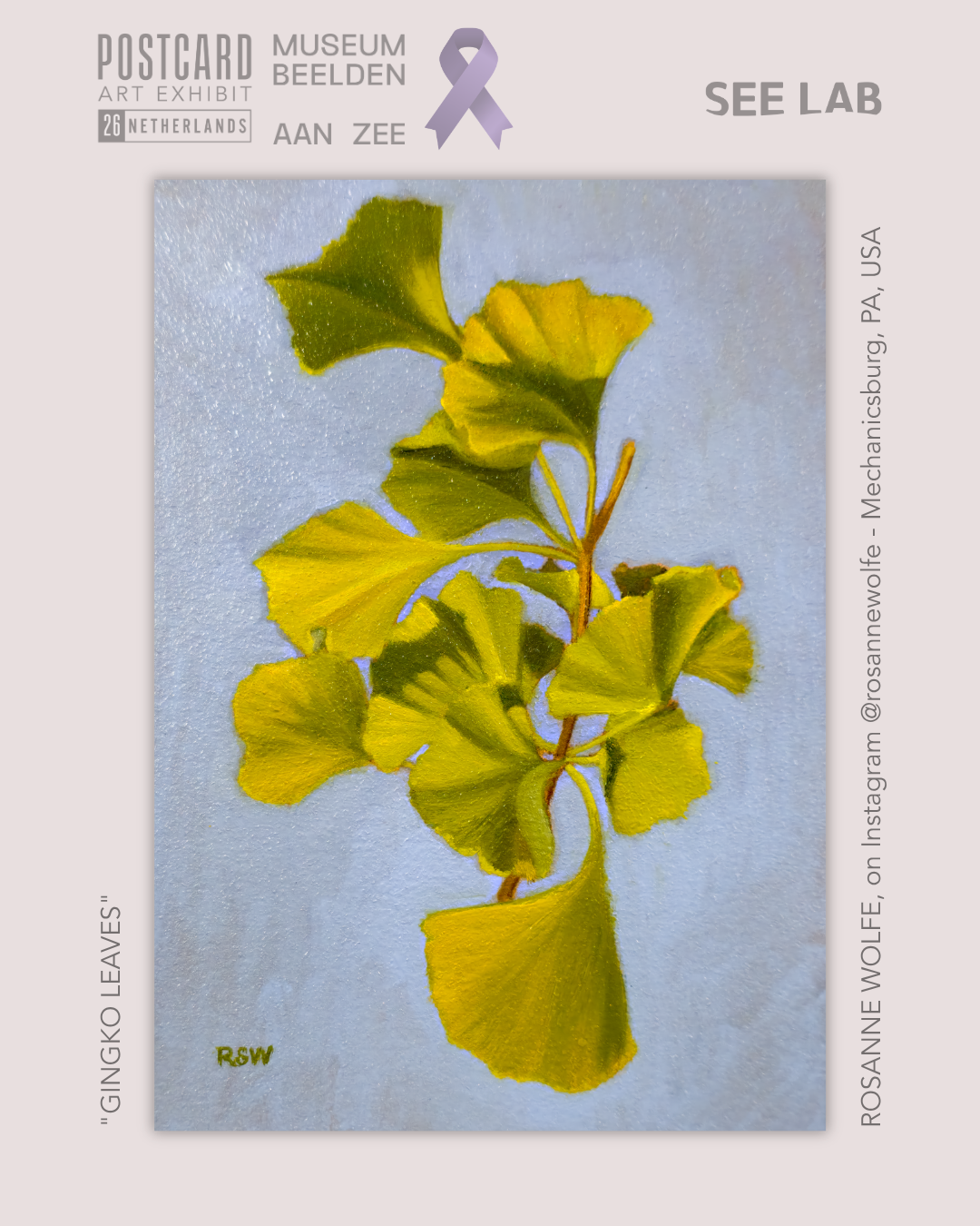 Rosanne Wolfe, "Gingko Leaves" - Postcard Art