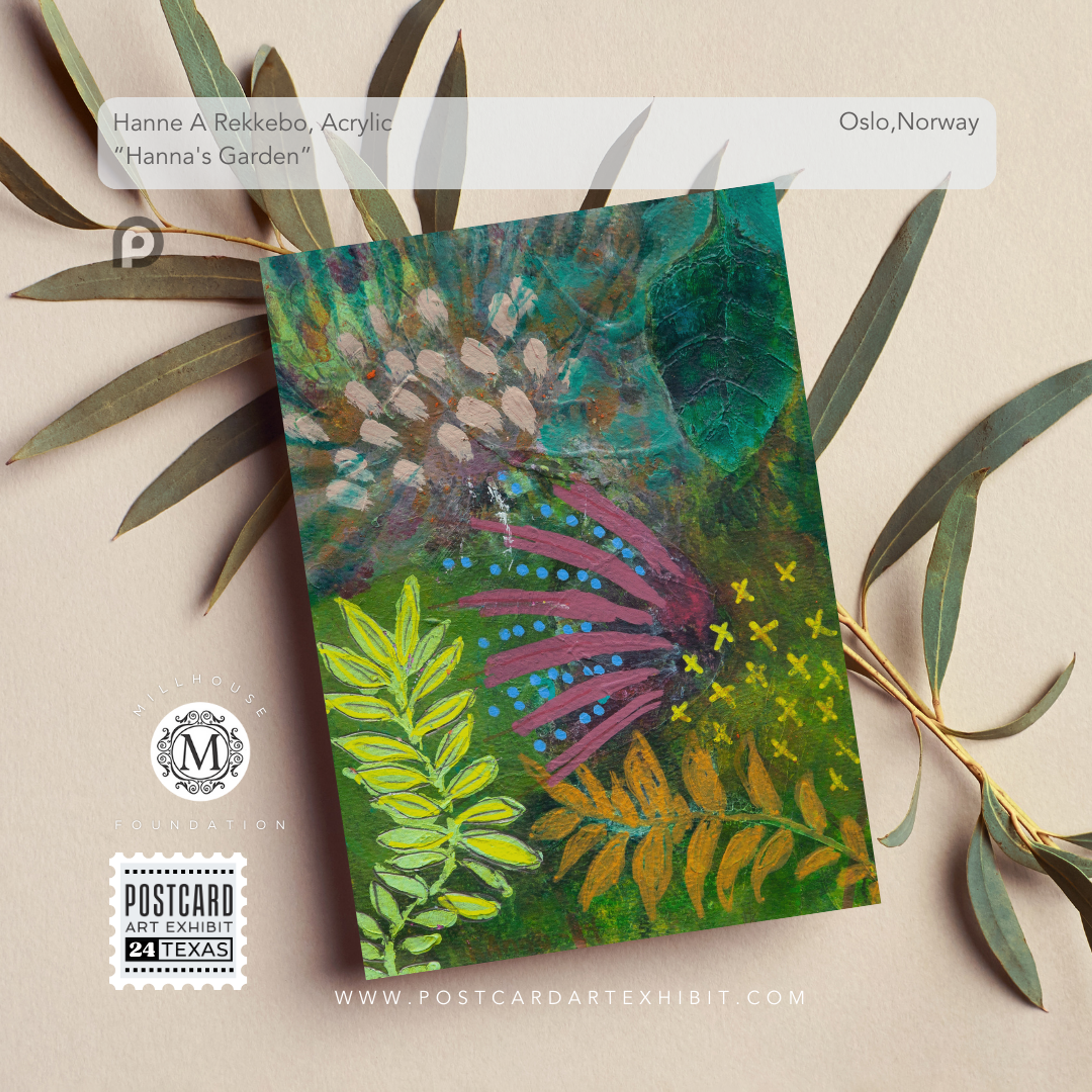 Hanne A Rekkebo, "Hanna's Garden" - Postcard Art