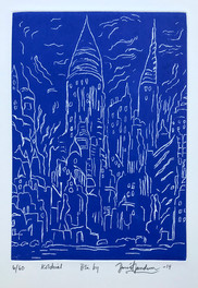 BLUE CITY, DRYPOINT - By David Sandum