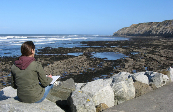 Janine Baldwin on location - Twitter Art Exhibit