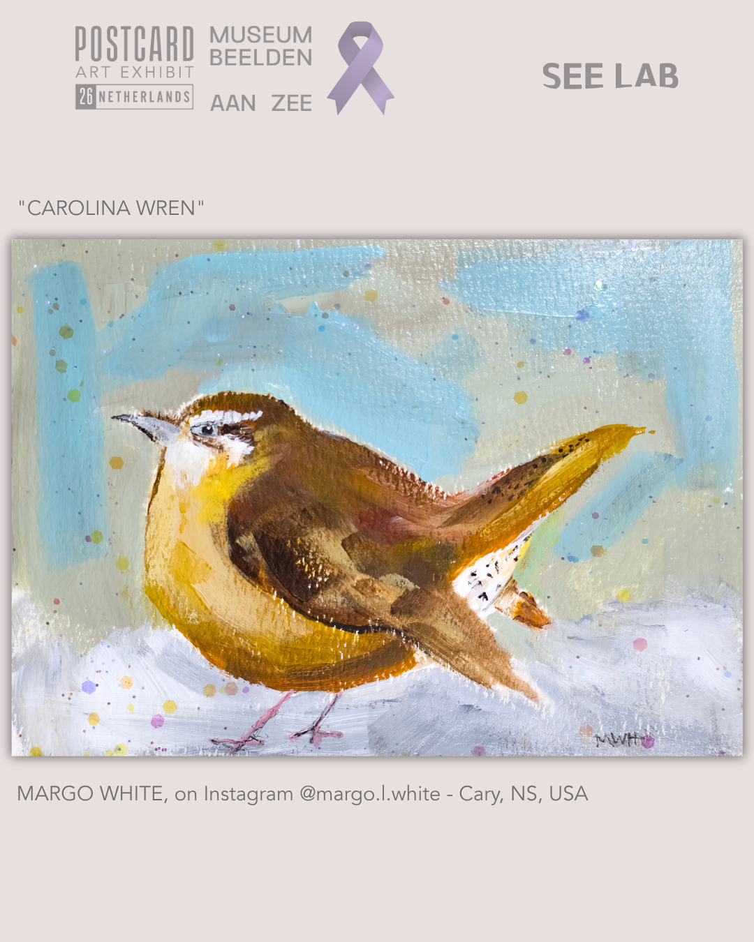 Margo White, "Carolina Wren" - Postcard Art