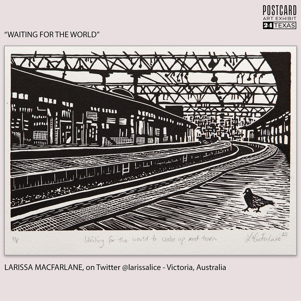 Thumbnail: Larissa MacFarlane, "Waiting for the world" - Postcard Art