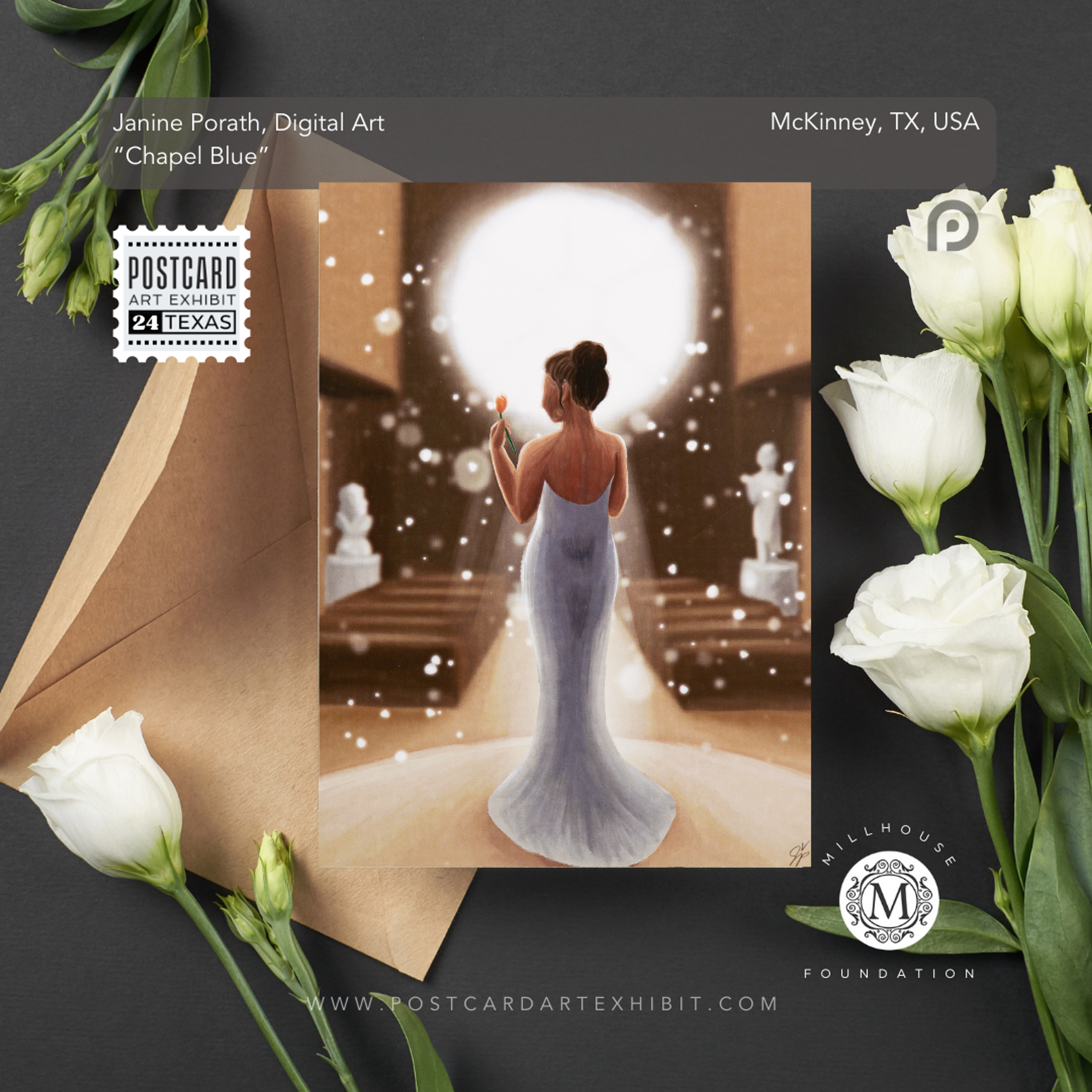 Janine Porath, "Chapel Blue" - Postcard Art