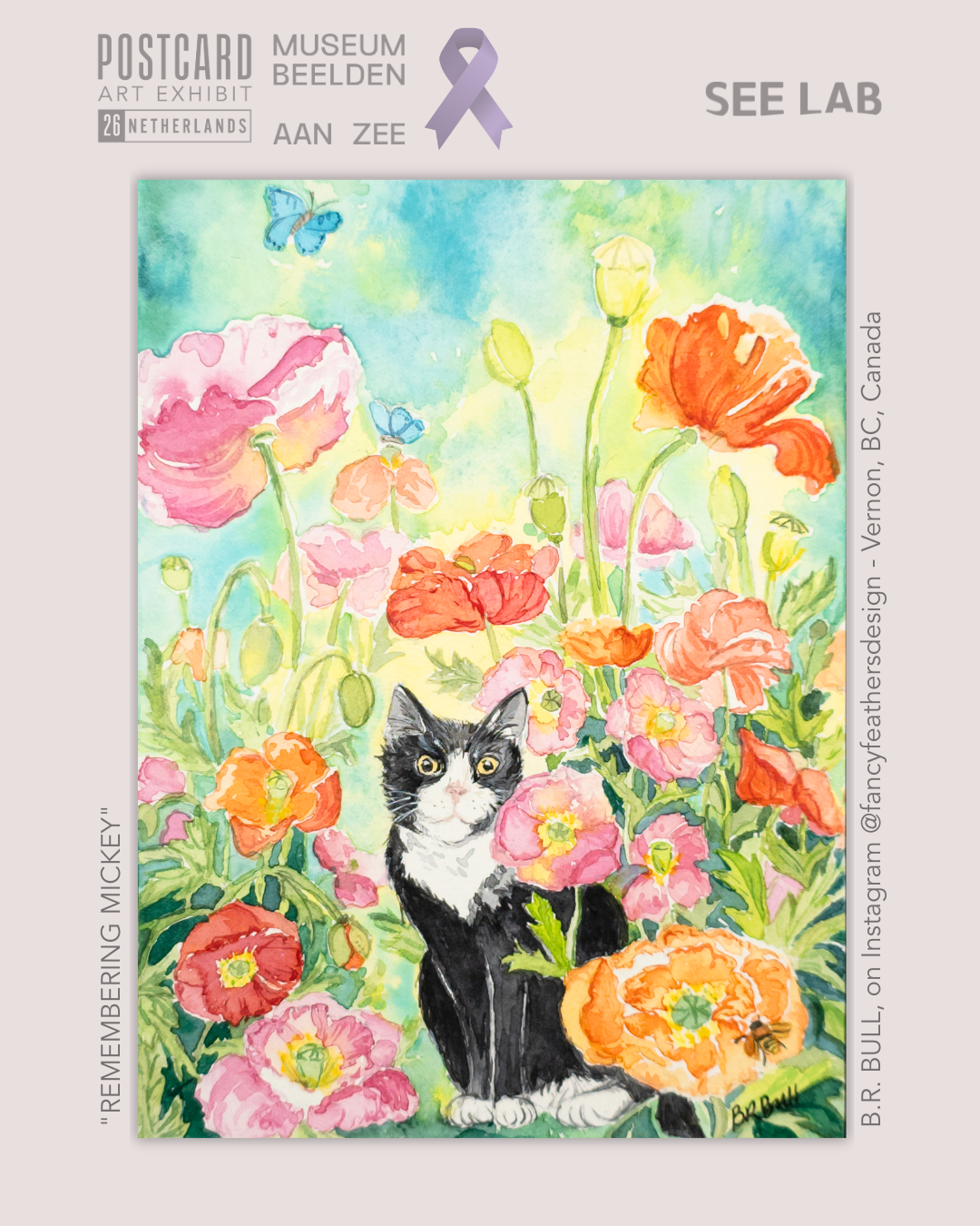 B.R. Bull, Watercolor Painting - "Remembering Mickey" - Vernon, BC, Canada Postcard Art Exhibit 2026 Supporting Alzheimer’s