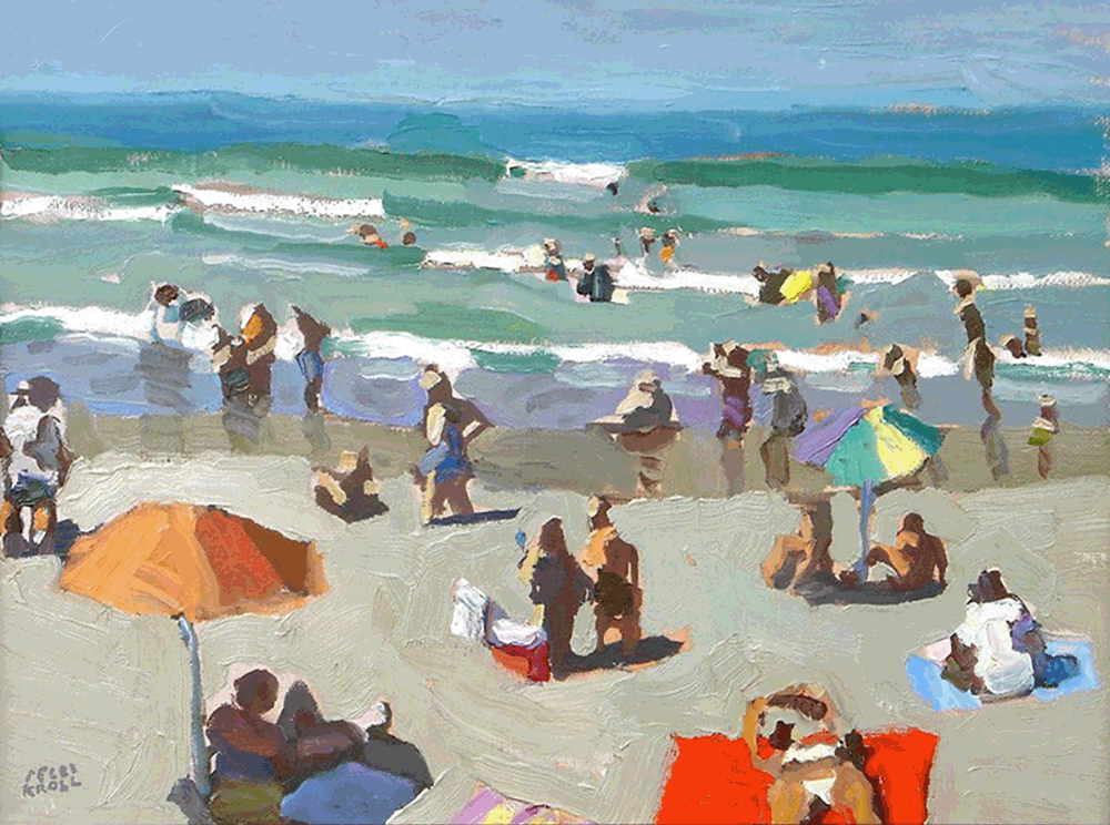 Beach Scene, Oil by Peggi Kroll Roberts