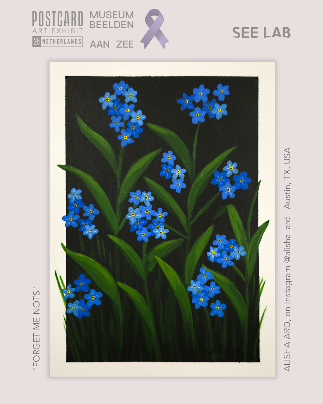 Alisha Ard, "Forget Me Nots" - Postcard Art