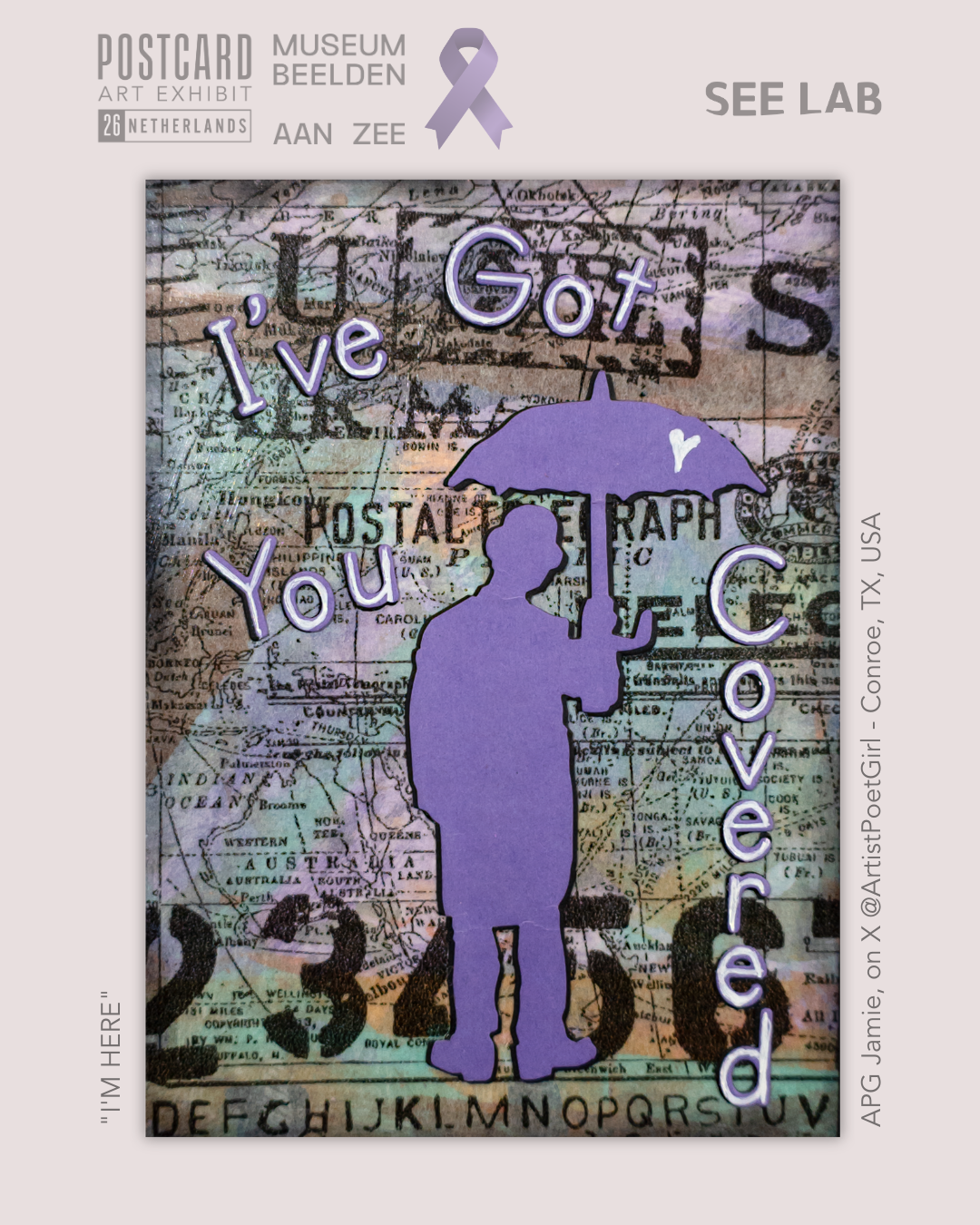 APG Jamie, "I'm Here" - Postcard Art