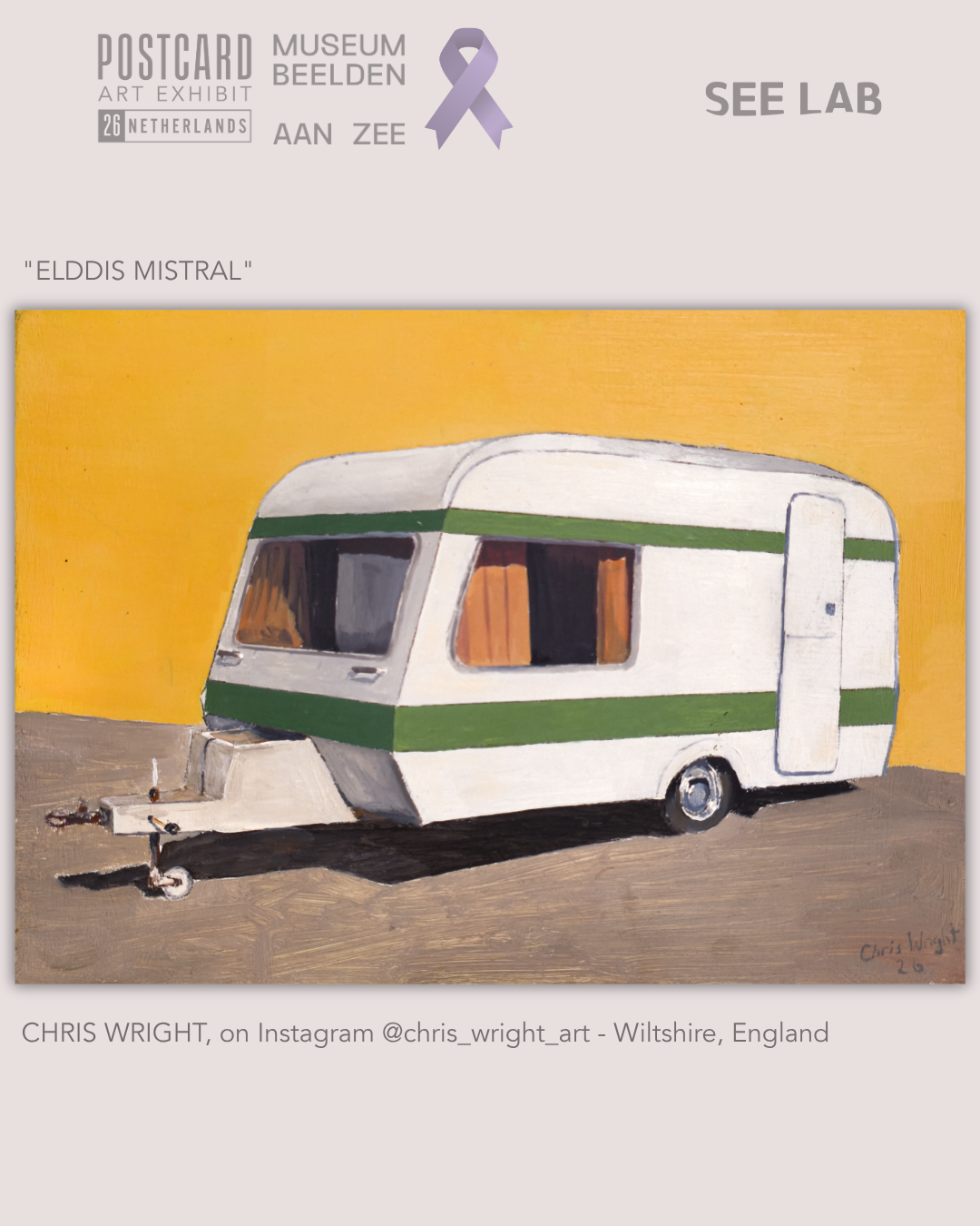 Chris Wright , "Elddis Mistral" - Postcard Art