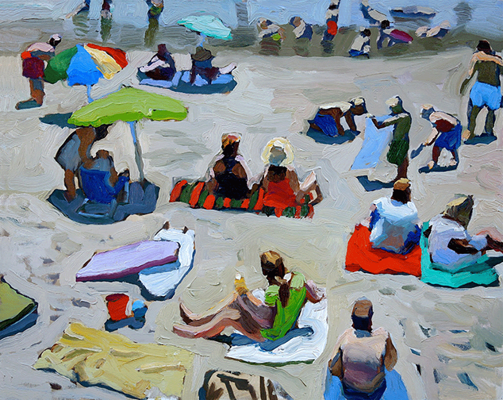 Beach Scene, Oil by Peggi Kroll Roberts