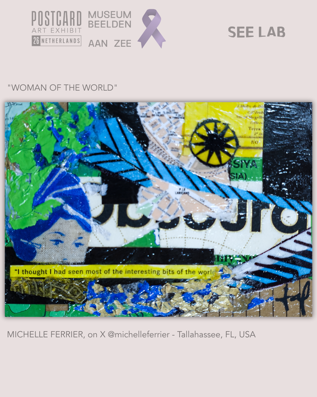 Michelle Ferrier, "Woman of the World" - Postcard Art
