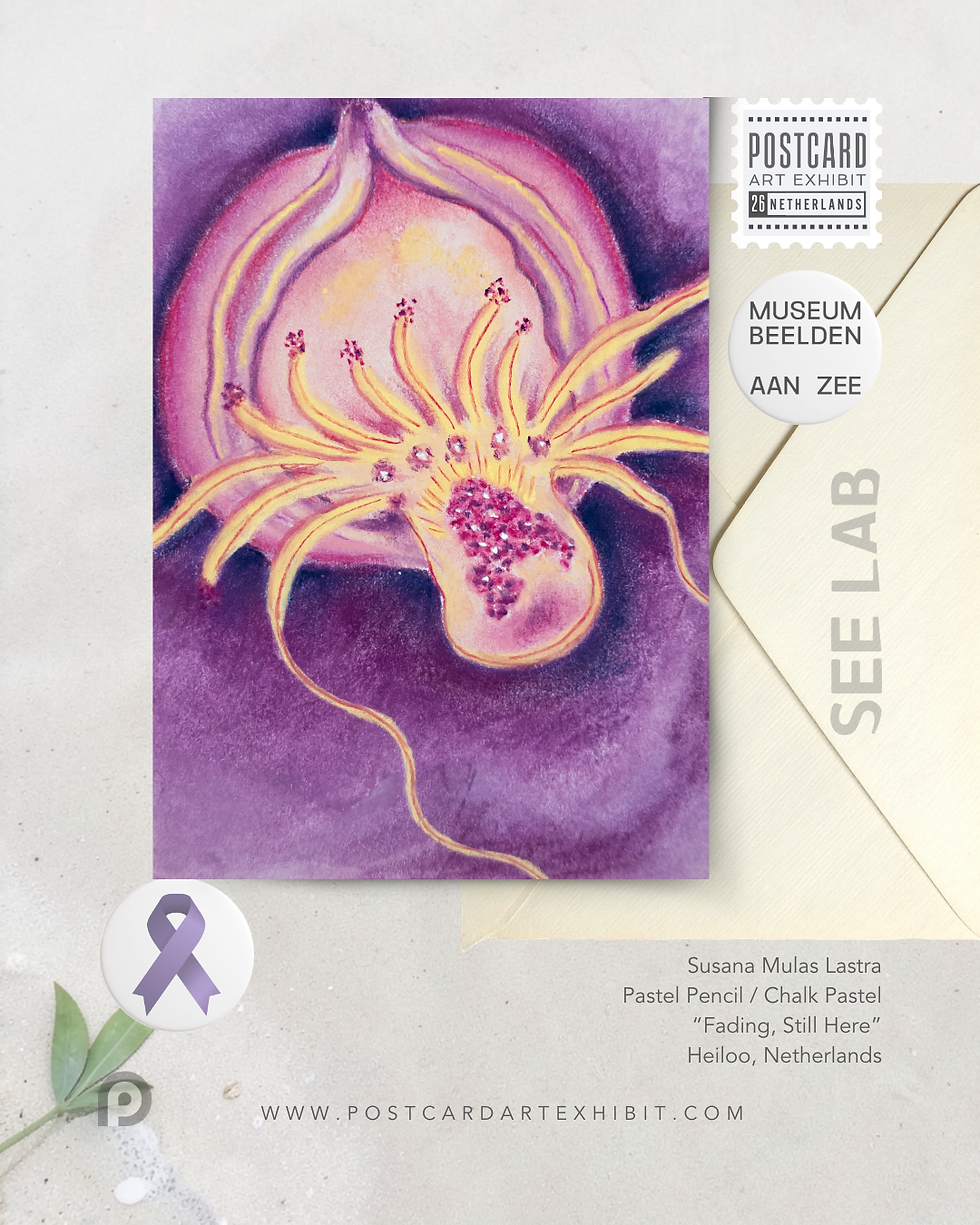 Susana Mulas Lastra, Pastel Pencil / Chalk Pastel - "Fading, Still Here" - Heiloo, Netherlands - Postcard Art Exhibit 2026