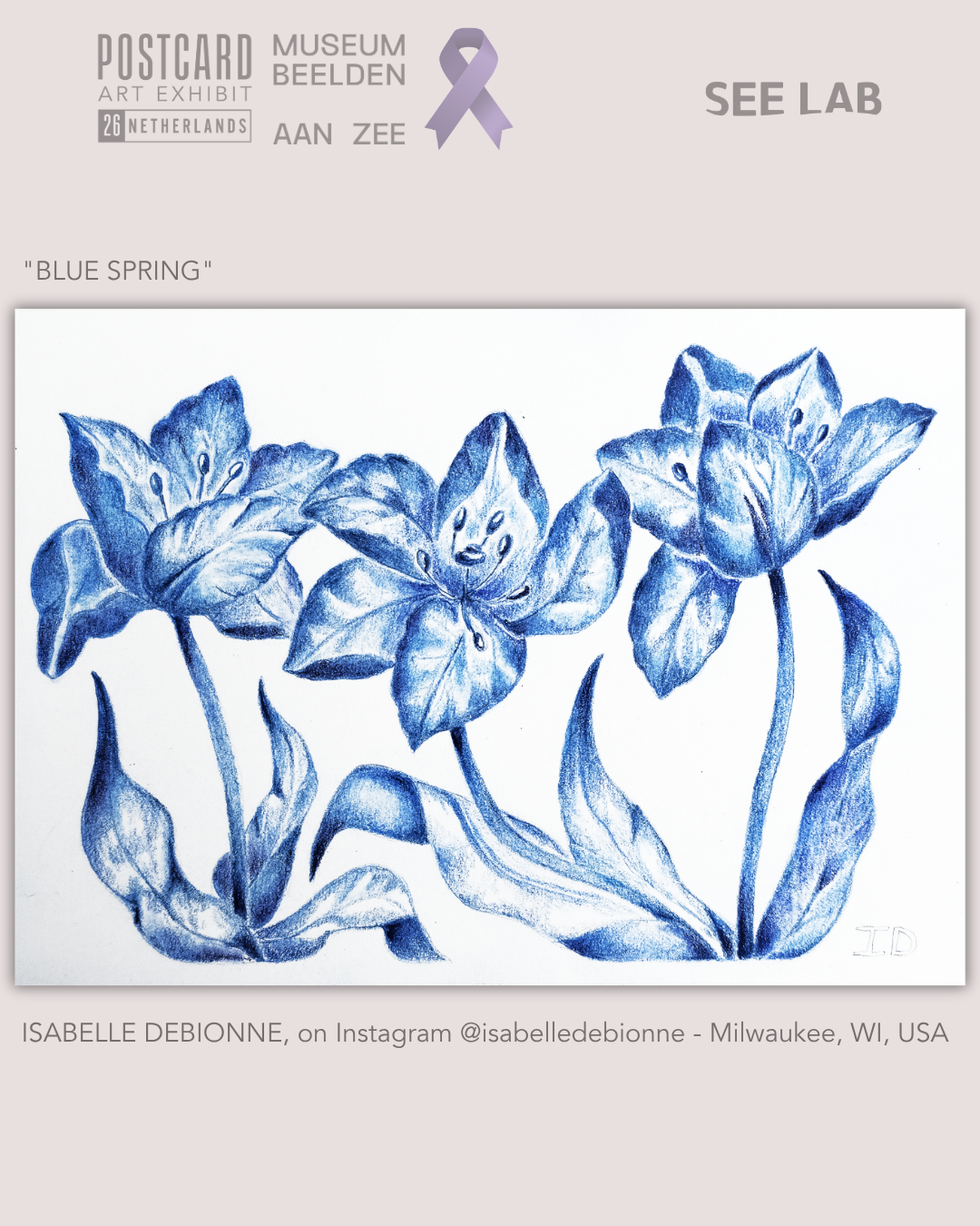 Isabelle Debionne, "Blue Spring" - Postcard Art