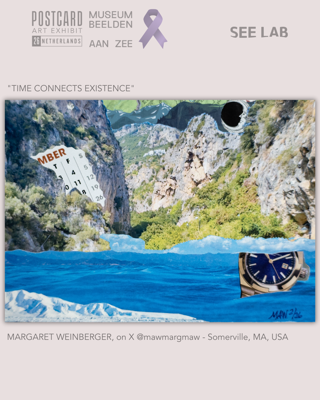 Margaret Weinberger, "Time Connects Existence" - Postcard Art