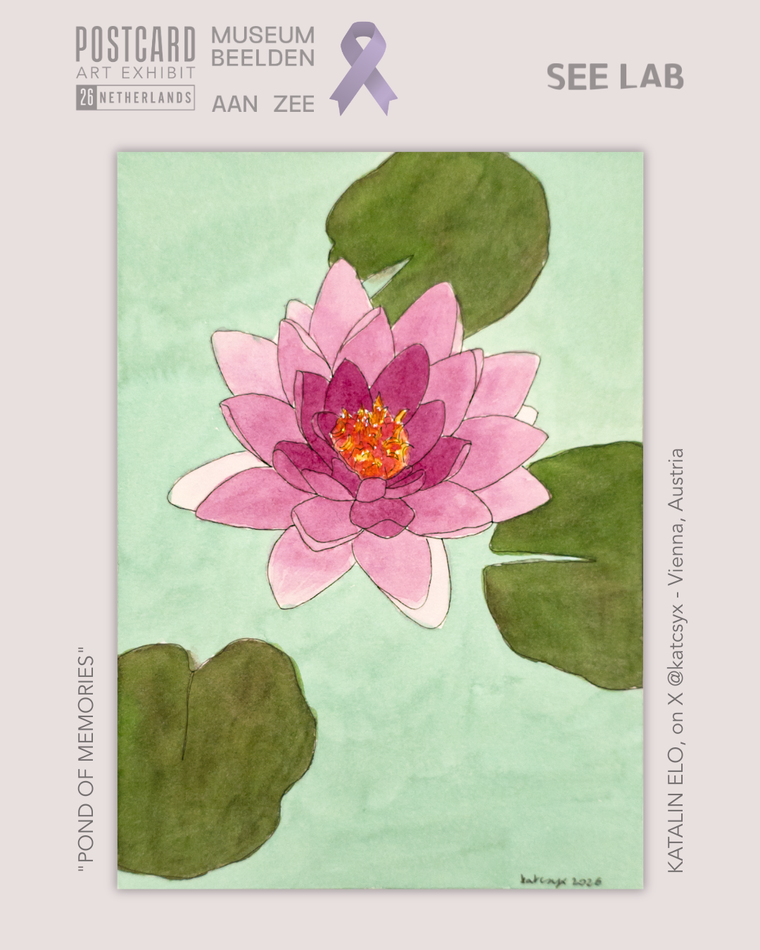 Katalin Elo, "Pond of Memories" - Postcard Art