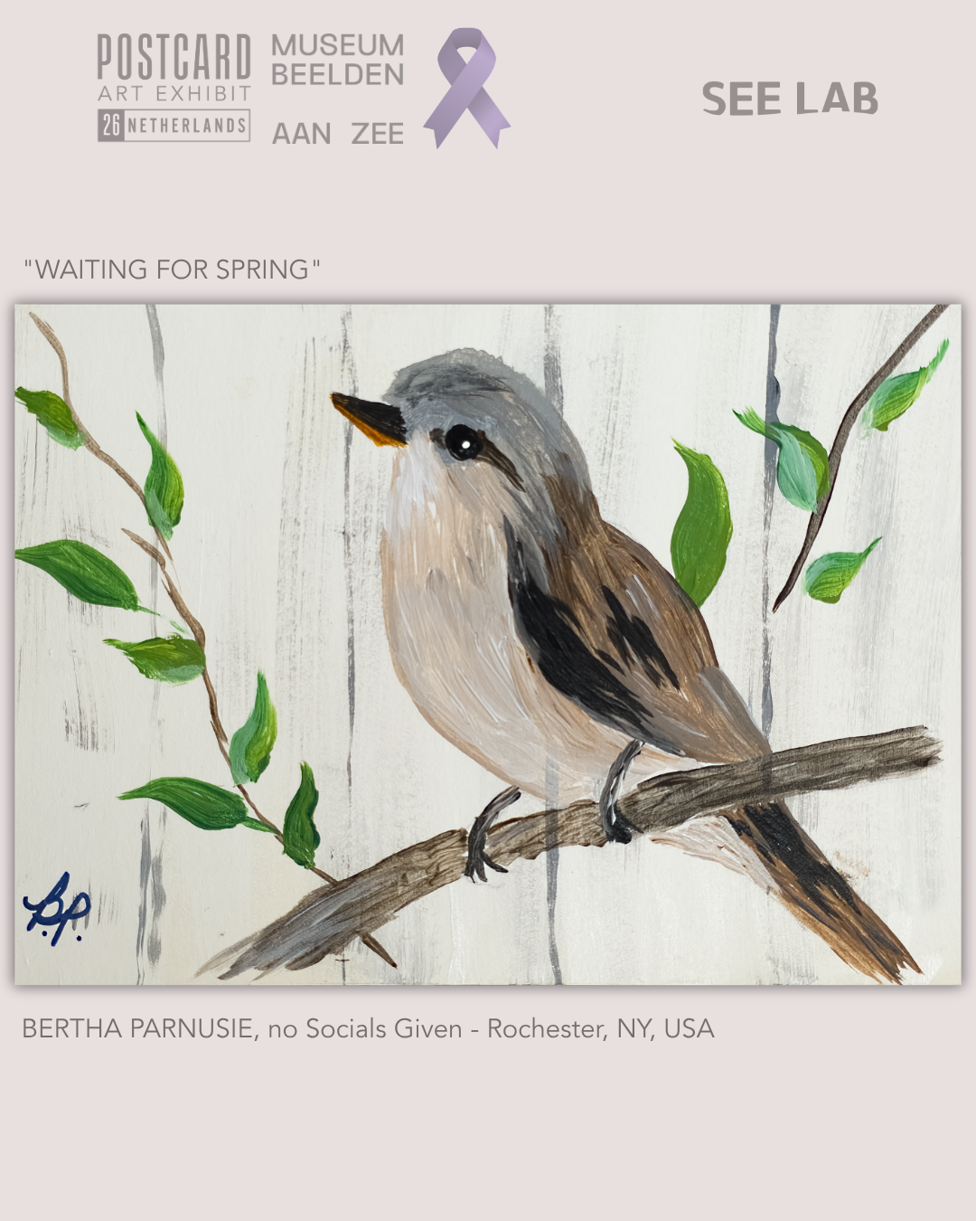 Bertha Parnusie, "Waiting for Spring" - Postcard Art