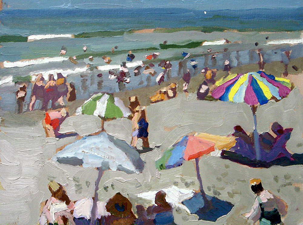 Beach Scene, Oil by Peggi Kroll Roberts