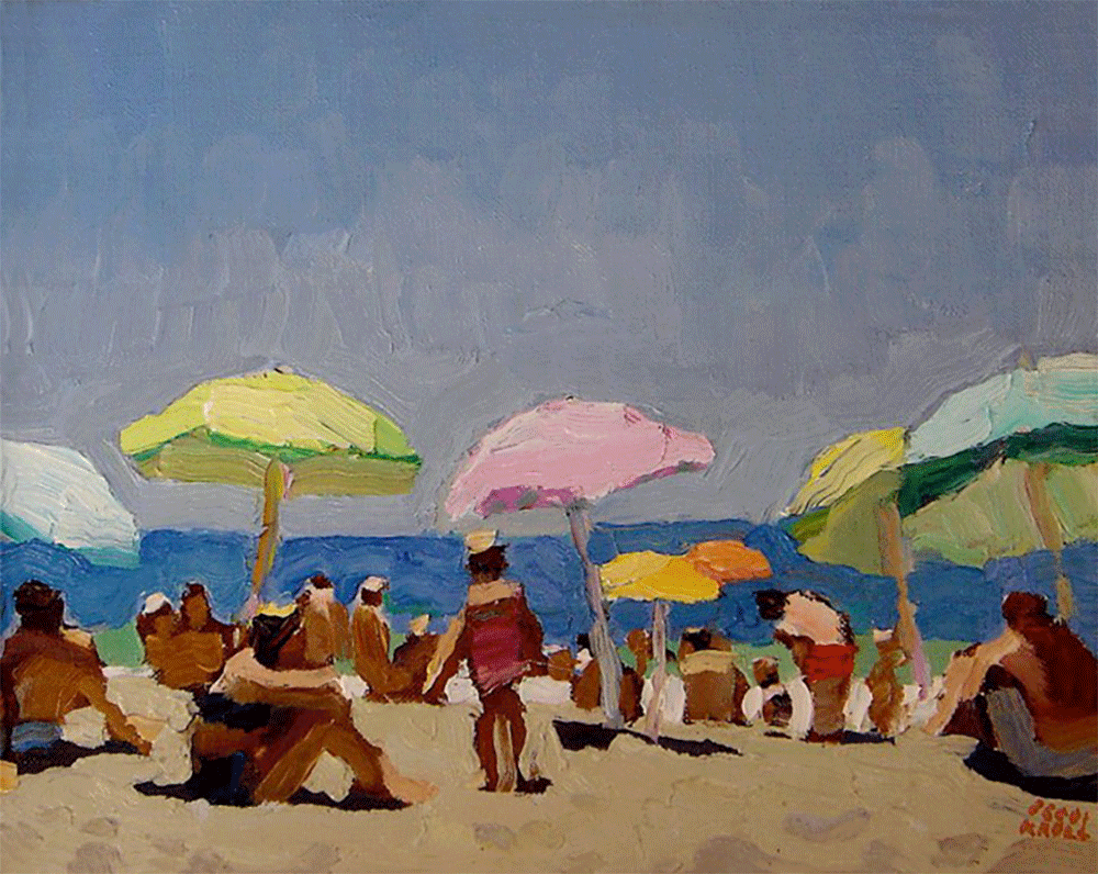 Beach Scene, Oil by Peggi Kroll Roberts