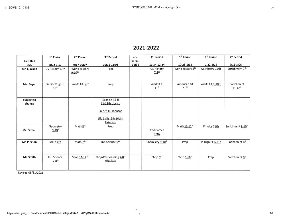 Virtual Learning Schedule Virtual Learning Schedule