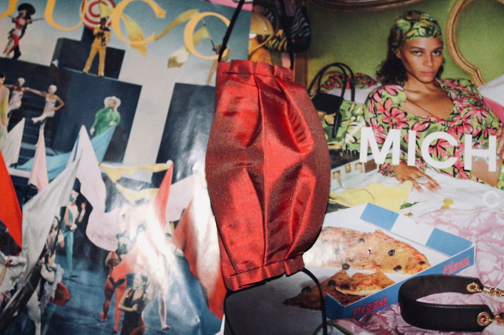 Thumbnail: Burned Orange Silk Taffeta Mask