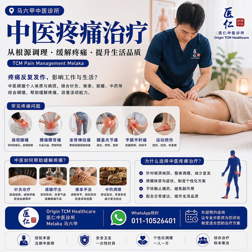 【马六甲中医疼痛治疗|TCM Pain Management Melaka】