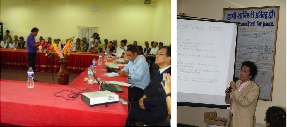 Professor KS Park presenting on the constitutional structure of South Korea at the seminar sponsored by Korea Democracy Foundation and Martyrs's Memorial Foundation