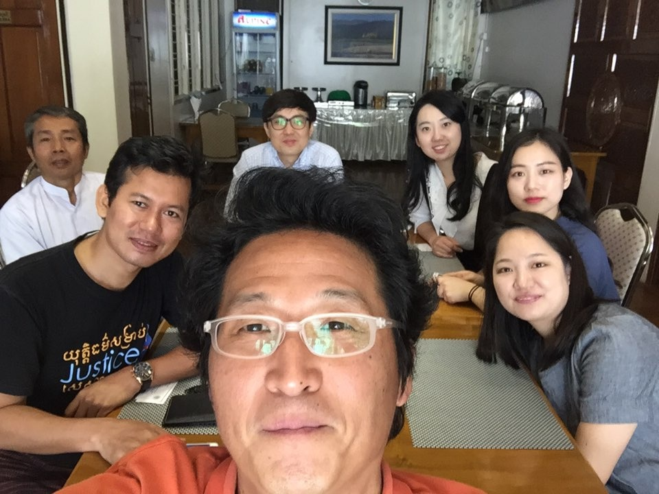 From viewer's left: Interpreter, local lawyer (whose names are not given for security reasons), Youngmin HWANG (YIGONG lawyer), Professor KS Park, Jihye CHUNG, Soyeun LEE, Yoora PARK