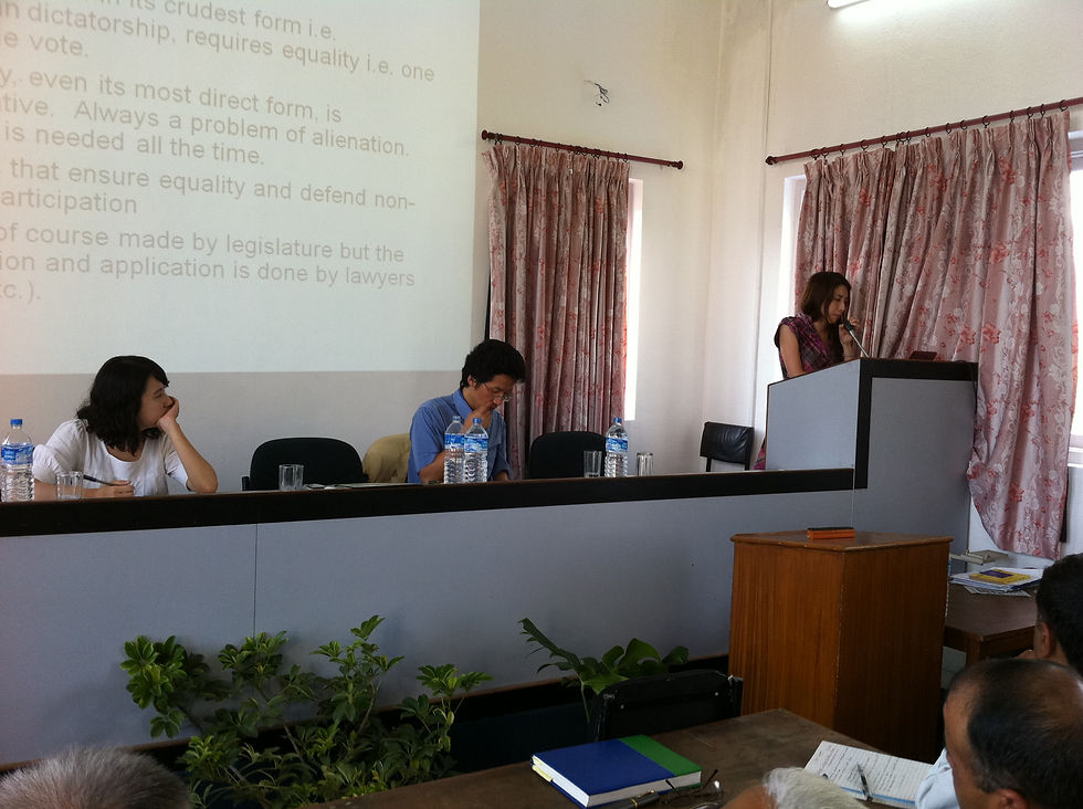 Jangmee LEE speaking on the role of rule of law in democratization of South Korea
