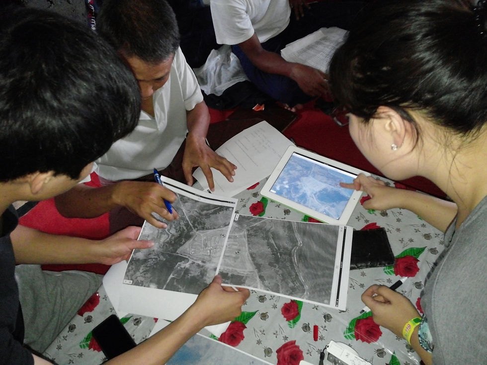 Google Earth's map was used to locate the lands transferred. The farmers were not give title documents by the government so they could identify only by natural markers such as trees and creeks.