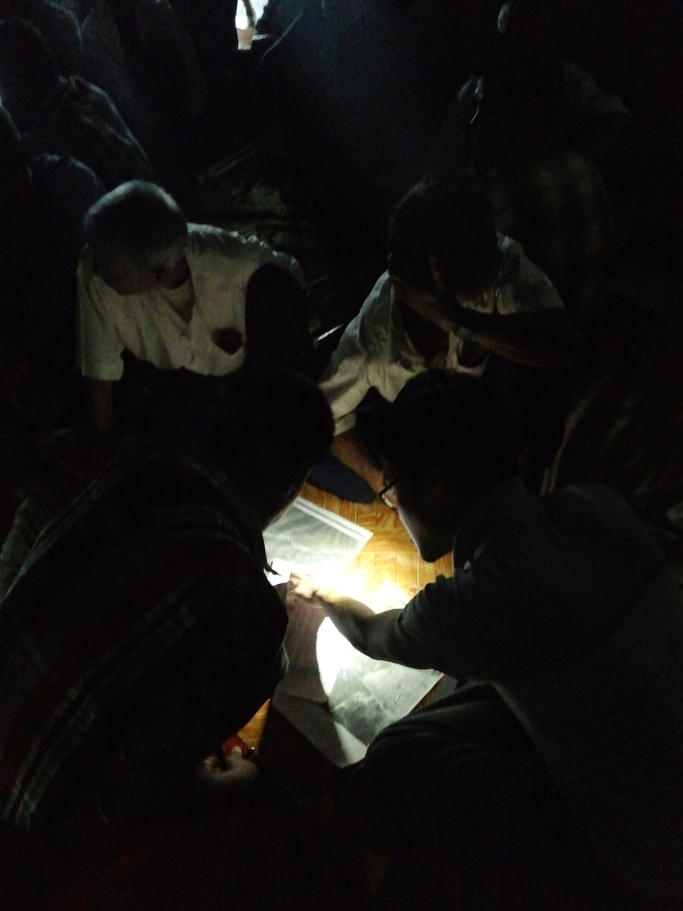 The entire town did not have electricity. When a squall hit during the meeting, the phone lights were used to carry on with the interviews.