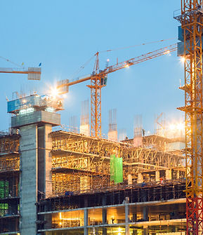 Coucher de soleil sur le chantier