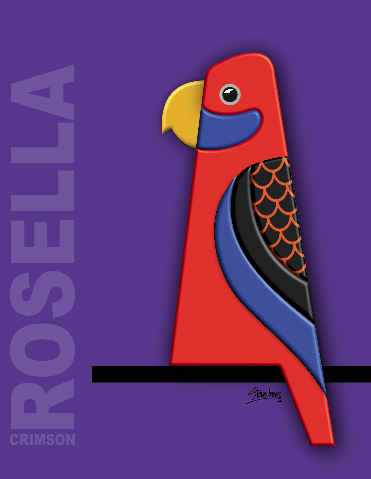 SERIES 01 - CRIMSON ROSELLA FRIDGE MAGNET