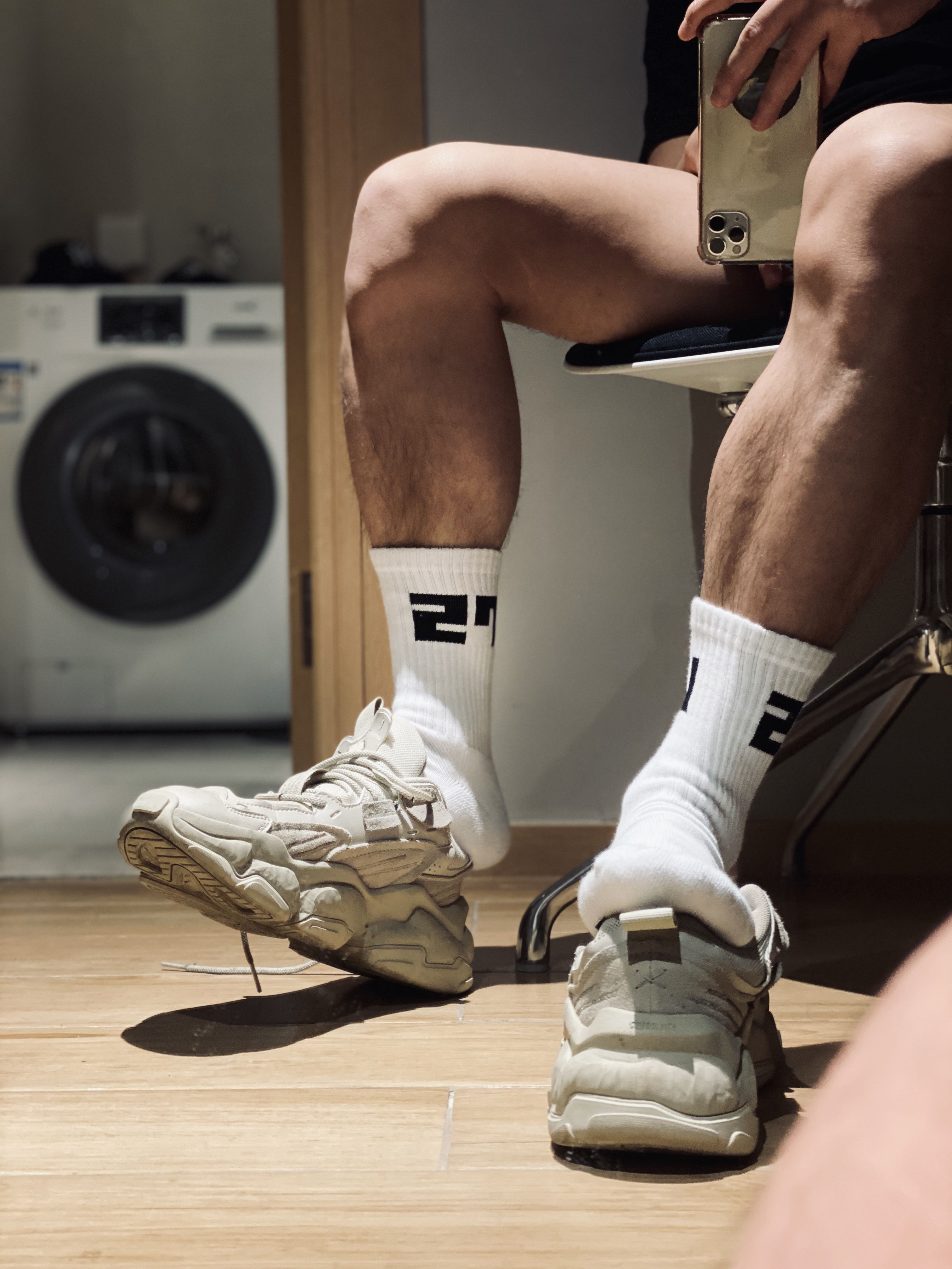 Men's Solid Color Dress Socks, Casual Sports Mid-Calf Socks