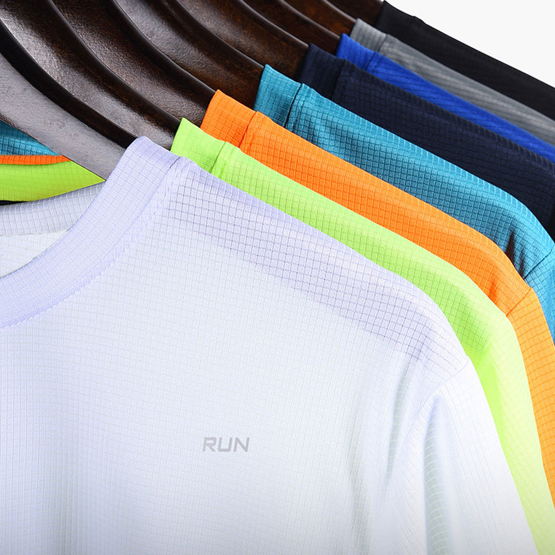 Summer Mens Quick Dry Running Bodybuilding Shirts Sport Gym t Shirt Men Short Sl