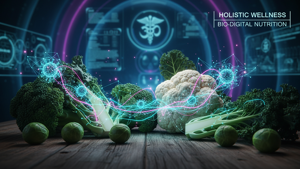 Close-up view of fresh cruciferous vegetables on a wooden table