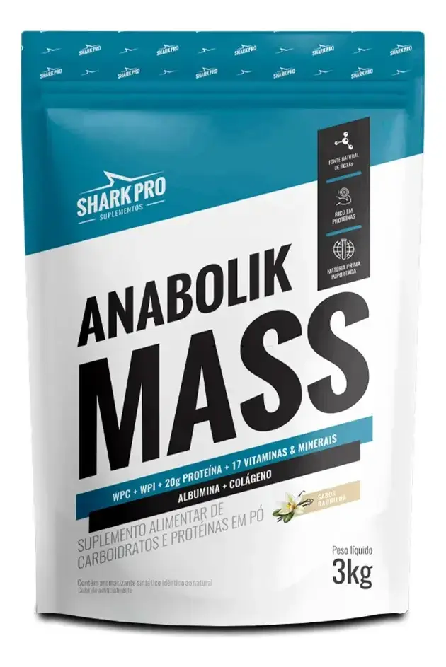 Hipercalórico Anabolik Mass Refil 3kg - Shark Pro