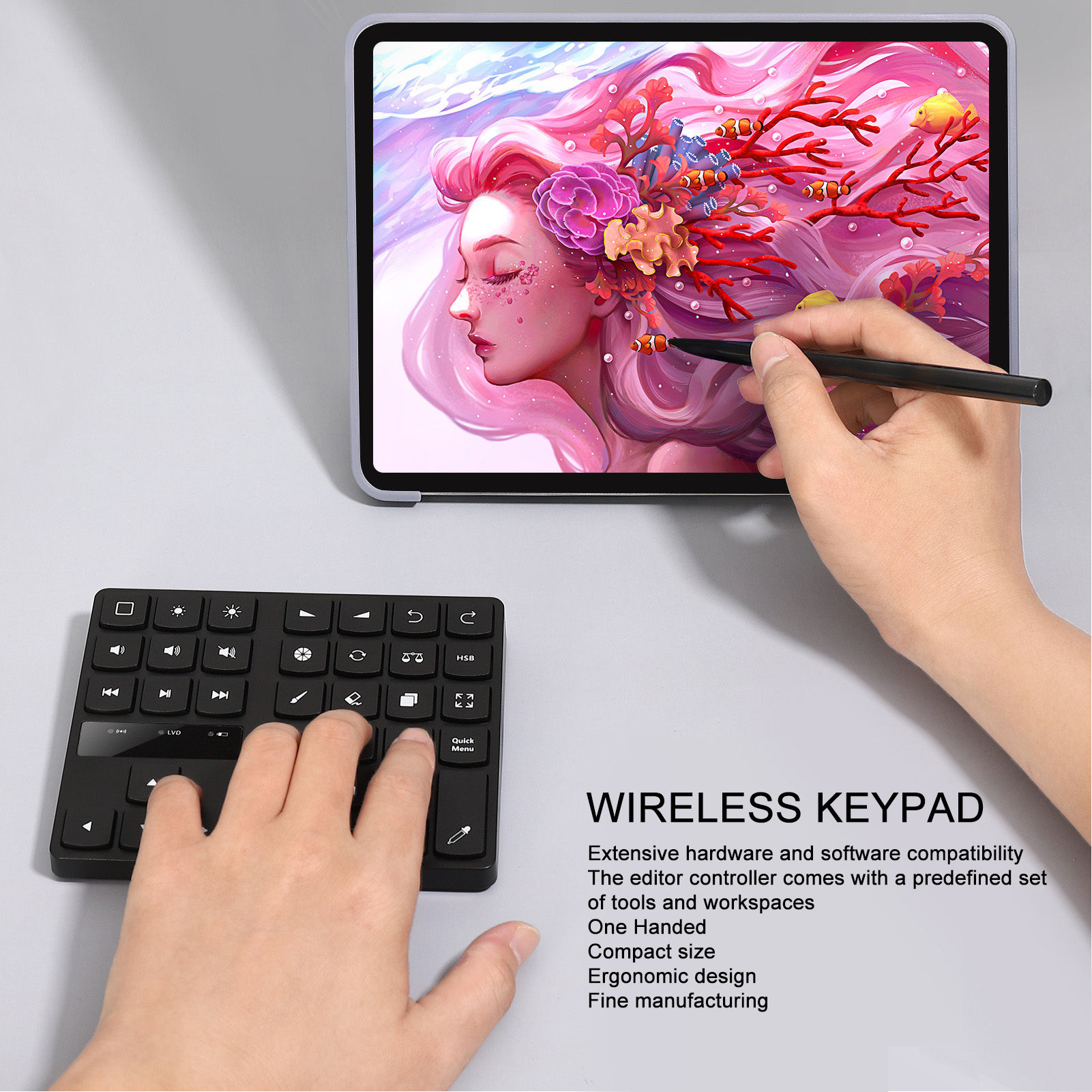 Drawing Keyboard Mini Drawing Keyboard 35 Keys One Handed Ergonomic Drawing Shor
