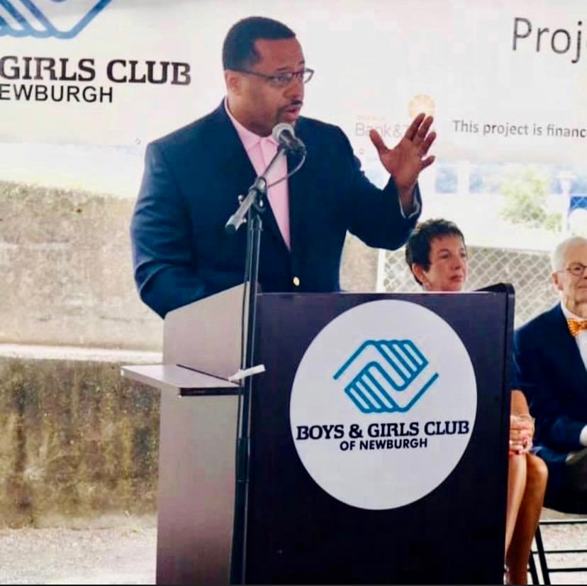 Honorable Torrance Harvey, Sr. speakin at Boys & Girls Club of Newburgh