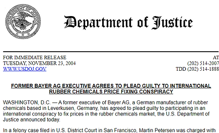 Rubber Chemicals Price Fixing Conspiracy