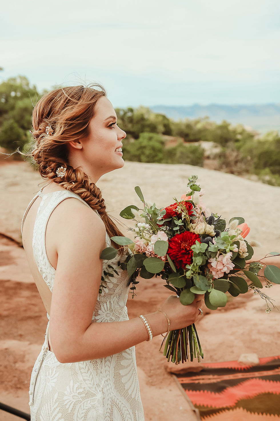 Colorado National Monument Bookcliff view elopement small ceremony Grand Junction Colorado desert wedding