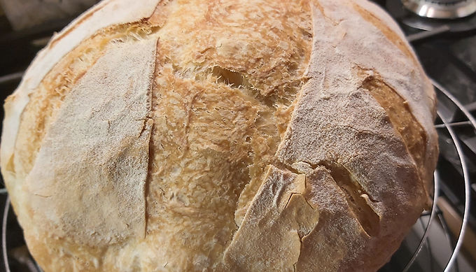 POPOLN HLEBEC KRUHA iz KISLEGA TESTA

Preprosta in hitra priprava 
Mehka sredica, prijeten okus
Visok hlebček, hrustljava skorja
Brez nočne hladne faze
Brez avtolize
Brez "Stretch & Fold" (delo opravi stroj za gnetenje)
Čas priprave: 4.5 ure